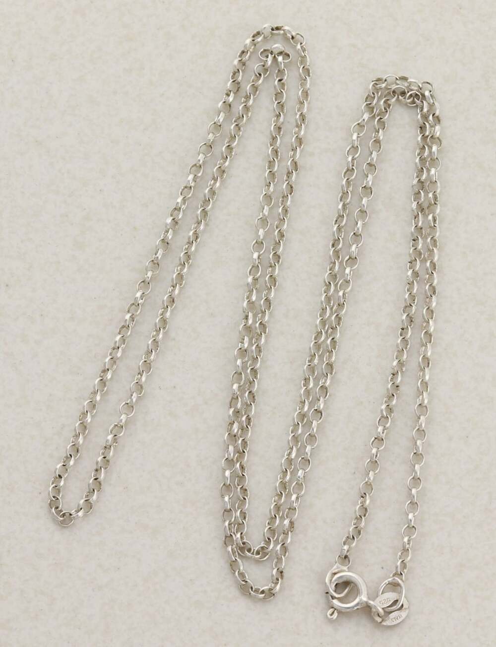 Sterling Silver Rolo Link Chain Necklace Long 23 1/2" inch 2.2mm thick